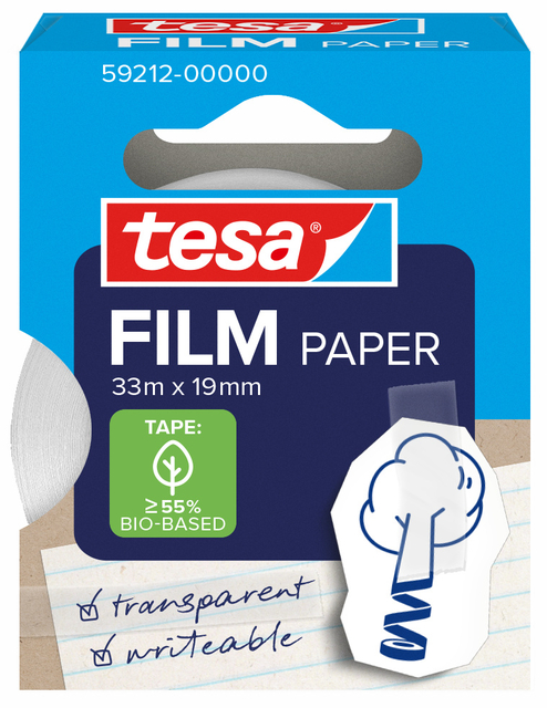 Plakband tesafilm papier 19mmx33m afbeelding