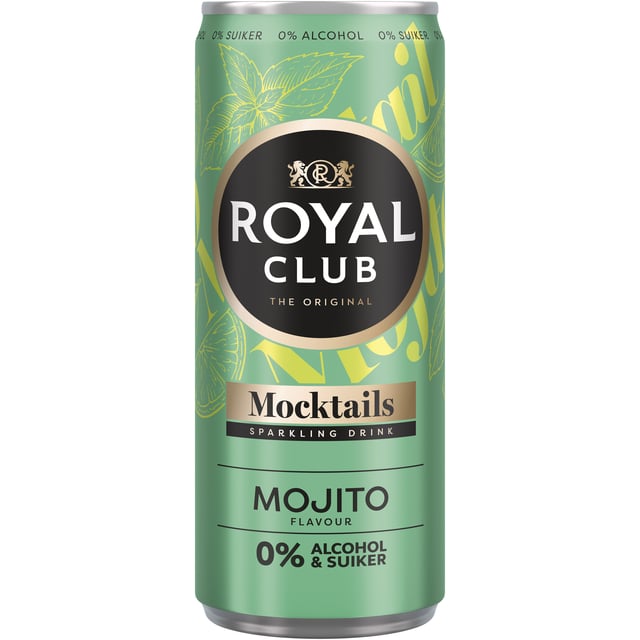 Mocktails Royal Club mojito 0% suiker en alcohol blik 250 ml afbeelding