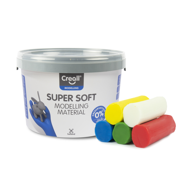 Klei Creall supersoft rood/blauw/groen/geel/wit 1750gram afbeelding
