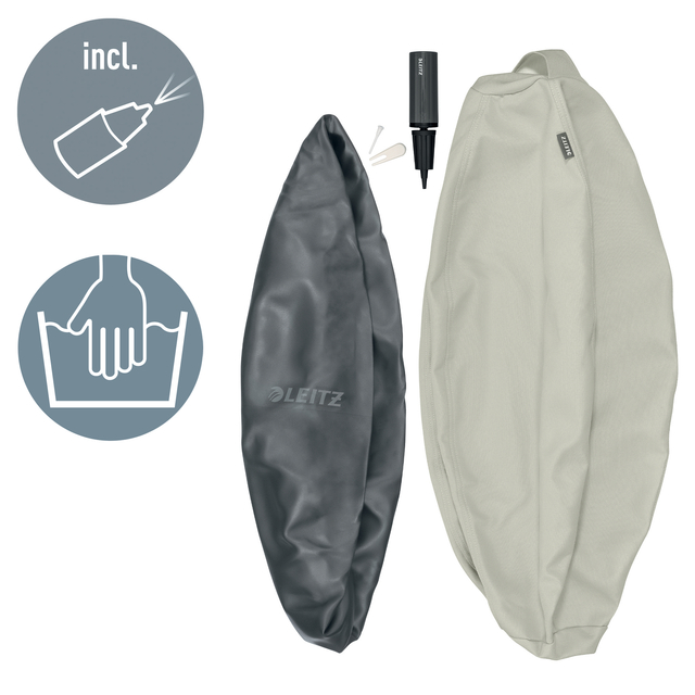 Actieve zitbal Leitz Ergo 75cm anti-rol lichtgrijs — Foto 2 van 2