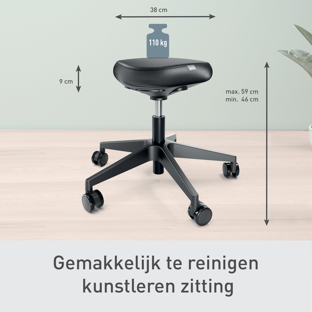 Actieve zitkruk Leitz Ergo met wieltjes en comfortzitting — Foto 2 van 2