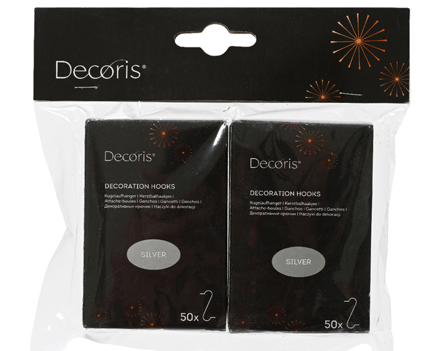 Kerstbalhaakjes Decoris ijzer blister à 2 doosjes à 50 stuks afbeelding