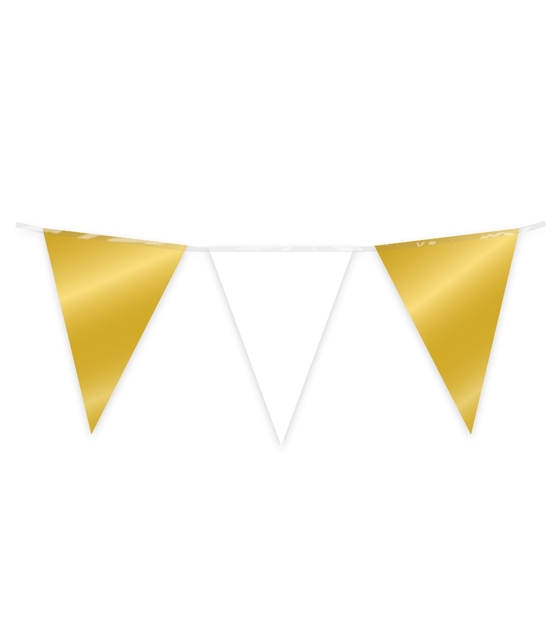 Party Flag Foil Gold and white afbeelding