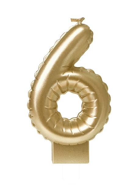 Foil balloon candle gold 6 afbeelding