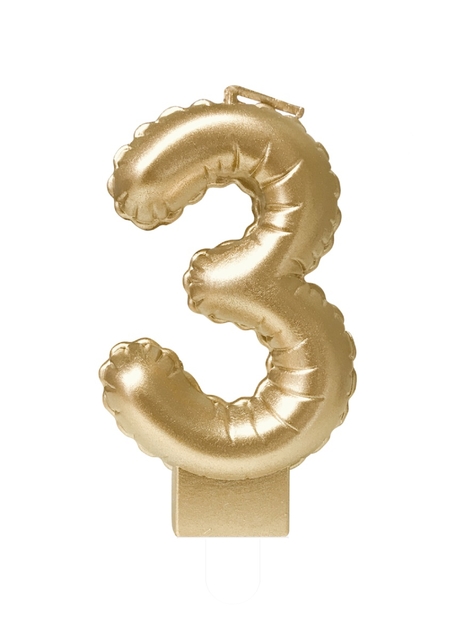 Foil balloon candle gold 3 afbeelding