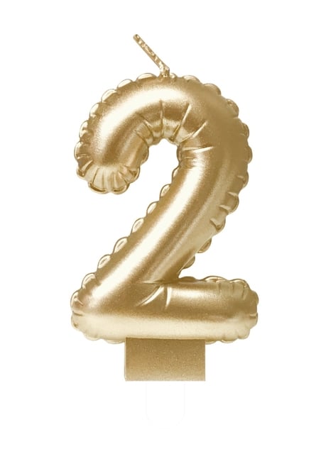 Foil balloon candle gold 2 afbeelding