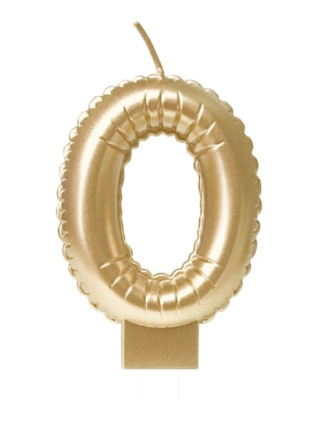 Foil balloon candle gold 0 afbeelding