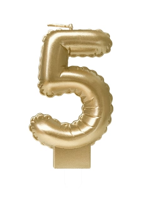 Foil balloon candle gold 5 afbeelding
