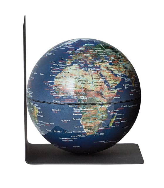 Boekensteun Troika met magnetische globe 13cm blauw-groen afbeelding
