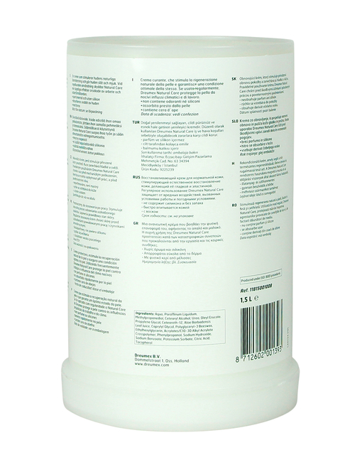 Handcrème Dreumex Natural Care vulling One2clean 1500ml — Foto 2 van 2