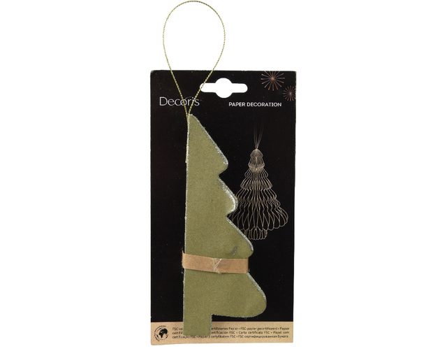 Kerstboom Decoris 3D papier groen 15cm afbeelding