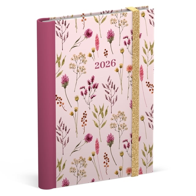 Agenda 2026 Lannoo 120x160 Flowers bouquet 7dagen/2pagina&apos;s roze afbeelding
