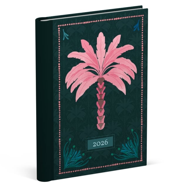 Agenda 2026 Lannoo 120x160 Exotic palms 7dagen/2pagina&apos;s zwart afbeelding