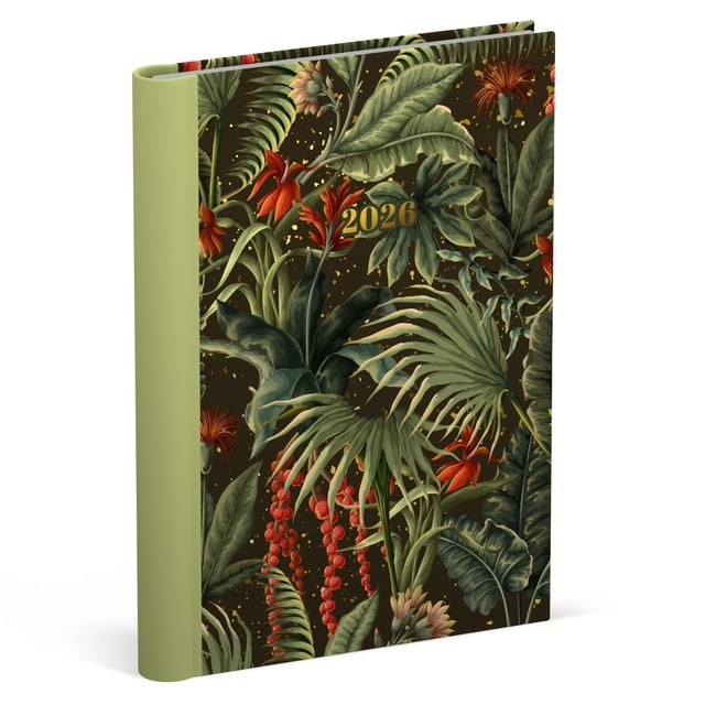 Agenda 2026 Lannoo 120x160 Botanic 7dagen/2pagina&apos;s zwart groen afbeelding