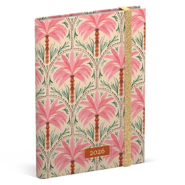 Agenda 2026 Lannoo 120x160 Exotic palms 7dagen/2pagina&apos;s roze afbeelding
