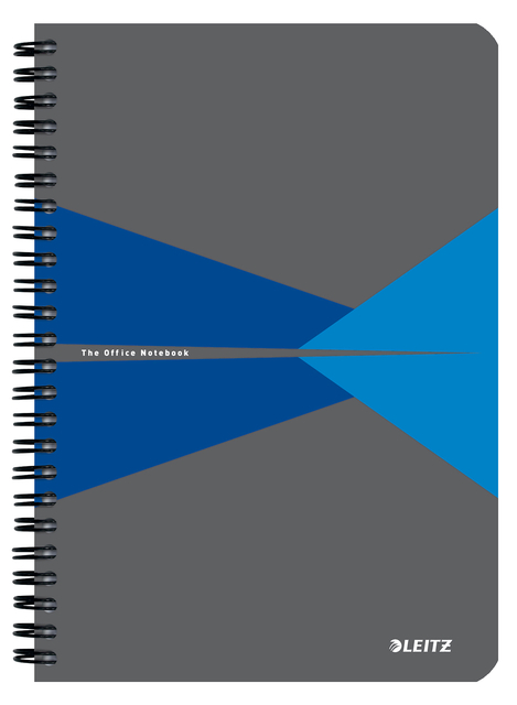 Notitieboek Leitz Office A5 lijn 180 pagina&apos;s 80gr grijs blauw afbeelding