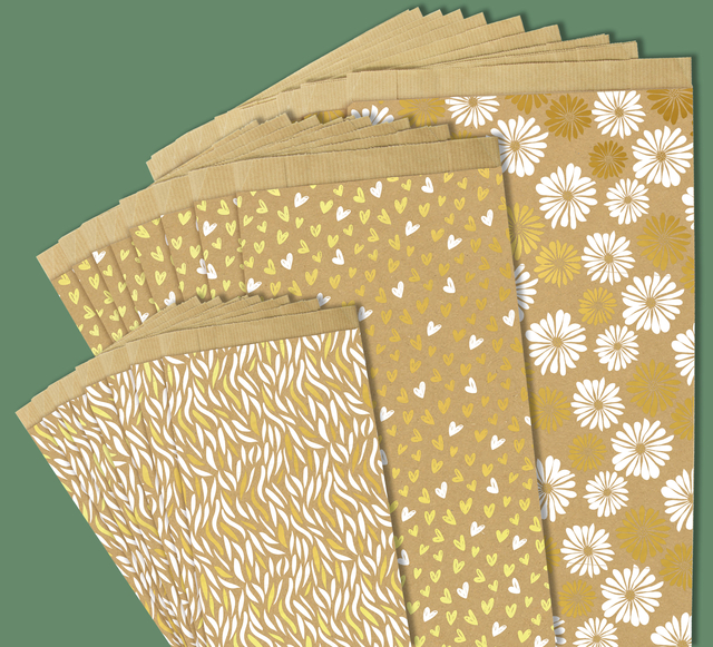 Cadeauzak Clairefontaine 12x24x4.5cm kraft golven 50 stuks — Foto 2 van 2