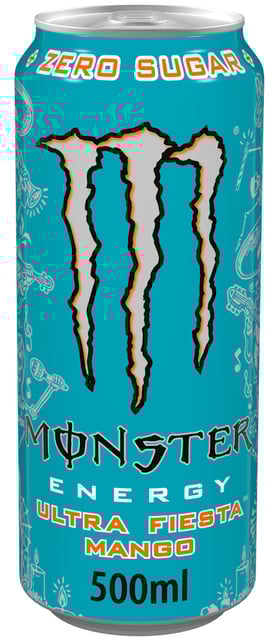 Energiedrank Monster ultra fiesta mango suikervrij blik 500ml afbeelding