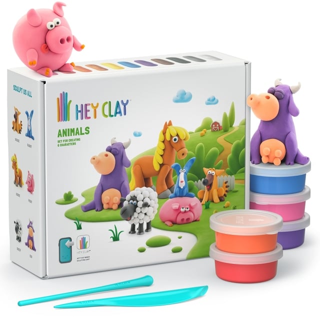 Klei Hey Clay dieren set à 15 delen afbeelding