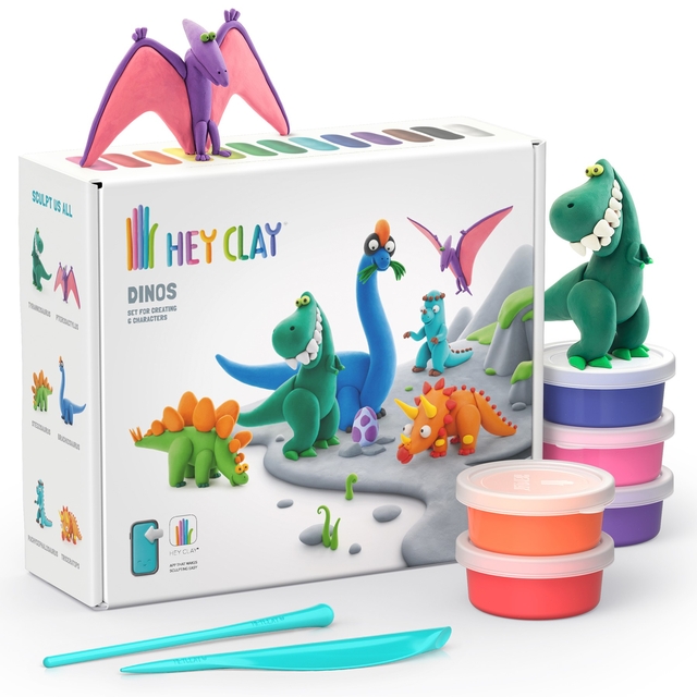 Klei Hey Clay dinos set à 15 delen afbeelding