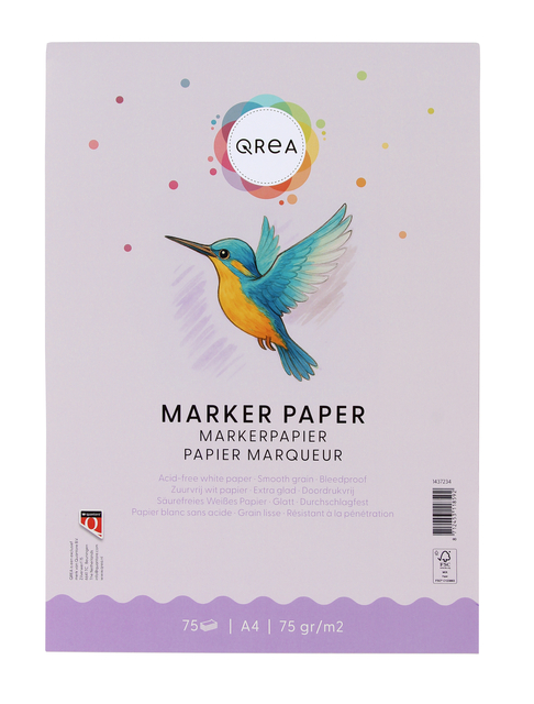 Markerblok Qrea A4 75gram 75vel afbeelding