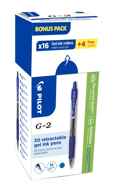 Gelschrijver PILOT BL-G2-7 medium blauw 16+4 gratis afbeelding