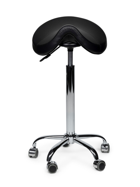 Zadelkruk Office Premium hoog zonder voetring harde wielen zw afbeelding