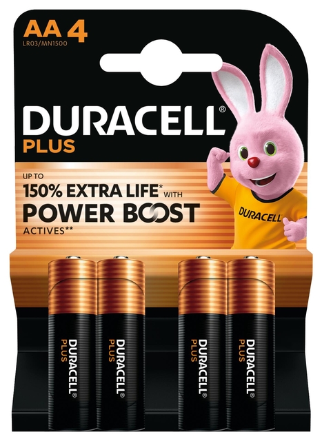 Batterij Duracell Plus Powerboost 4x AA afbeelding