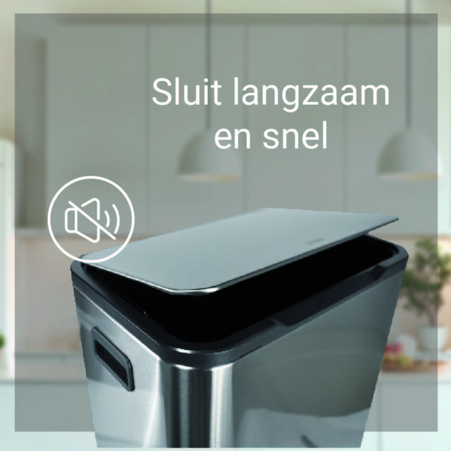 Pedaalemmer Desq 40 liter rvs zilver — Foto 2 van 2