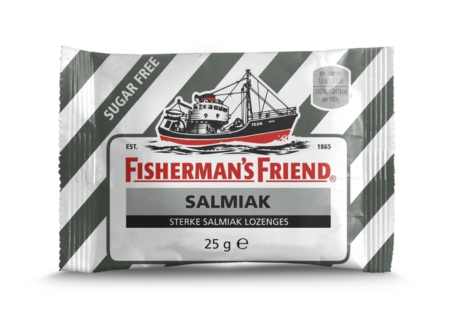 Keelpastilles Fisherman&apos;s Friend salmiak suikervrij zak 25 gram afbeelding