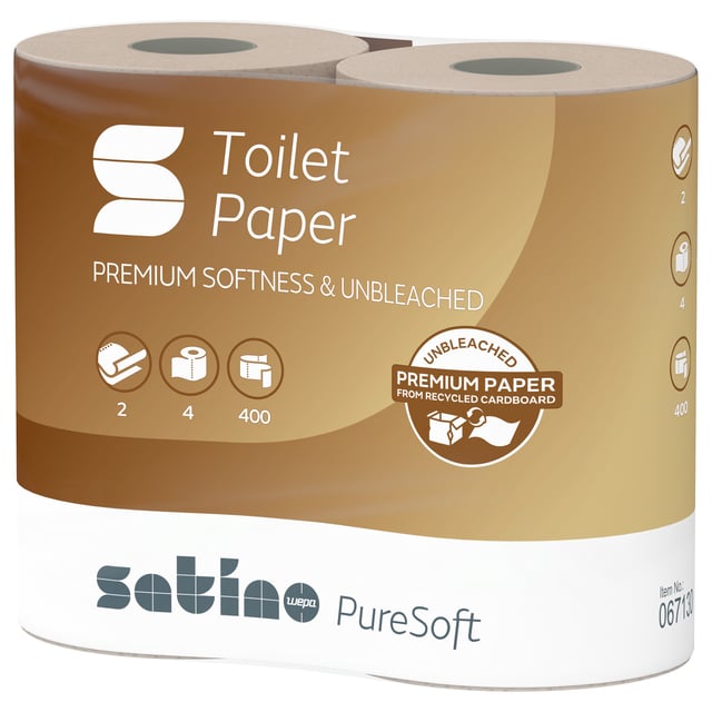 Toiletpapier Satino MT1 PureSoft 2-laags 400 vel naturel 067130 afbeelding