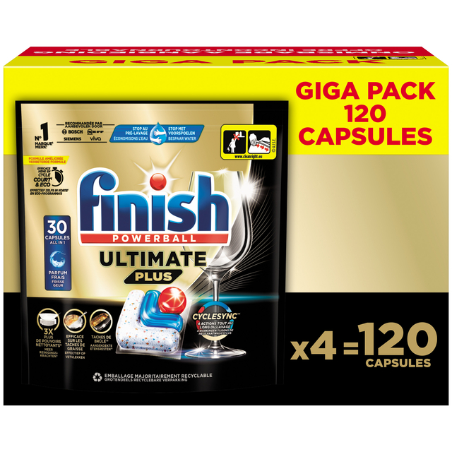 Vaatwastabletten Finish Ultimate plus 120 stuks gigapack afbeelding