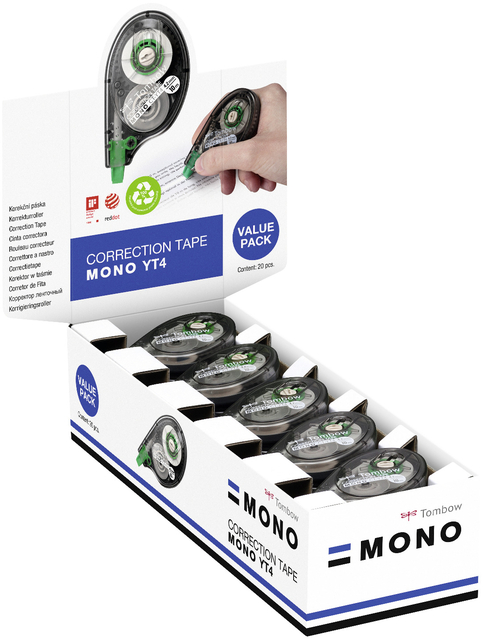 Correctietape Tombow MONO zijwaarts 4.2mmx10m 20 stuks afbeelding