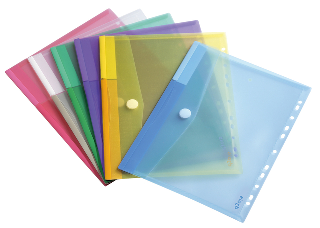 Enveloptas Djois Color Collection A4 horizontaal geperforeerd assorti afbeelding