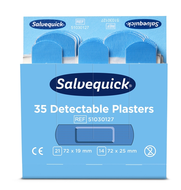 Pleisters Salvequick blauw detectable refill 6x 35 stuks — Foto 2 van 2