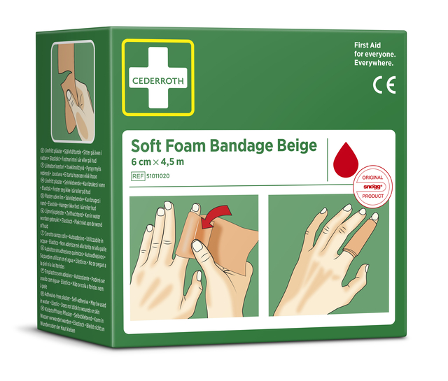 Bandage Cederroth Soft Foam 6cmx4,5m beige afbeelding