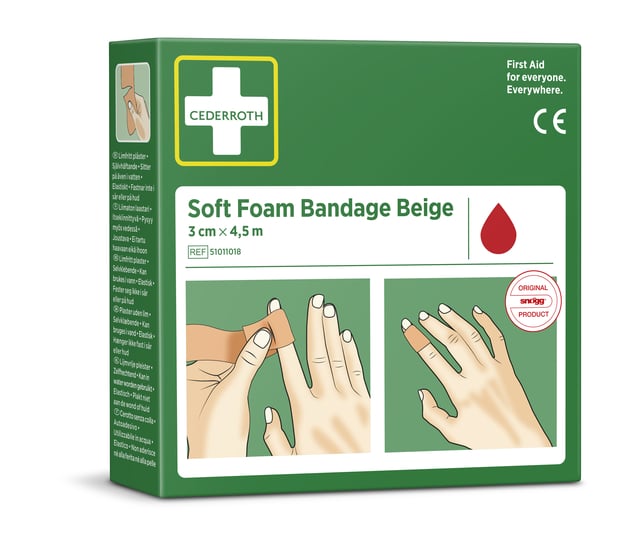 Bandage Cederroth Soft Foam 3cmx4,5m beige afbeelding