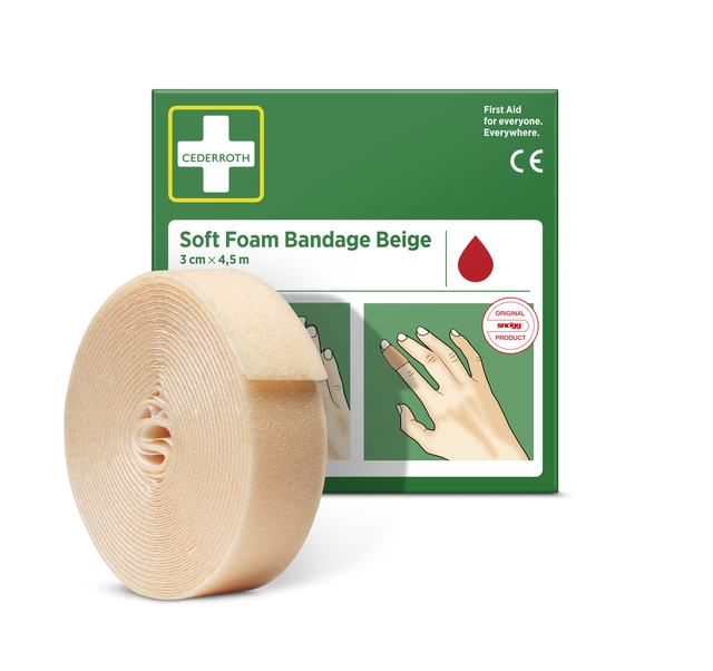 Bandage Cederroth Soft Foam 3cmx4,5m beige — Foto 2 van 2