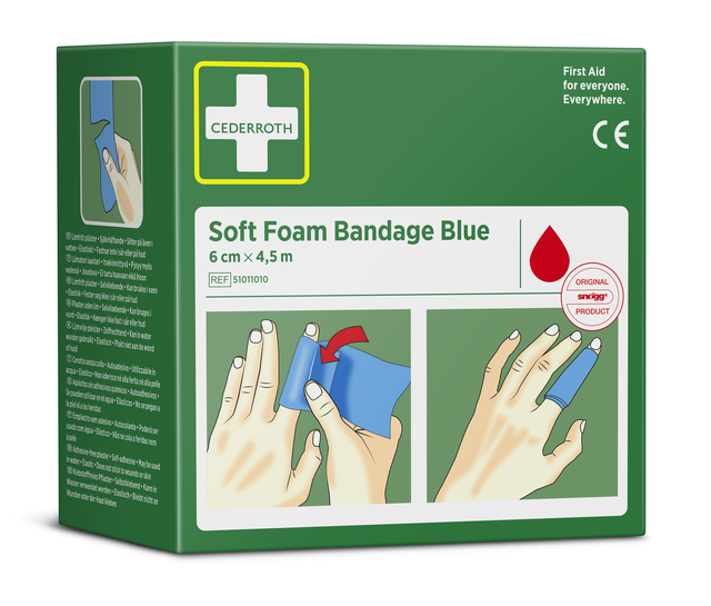 Bandage Cederroth Soft Foam 6cmx4,5m blauw afbeelding