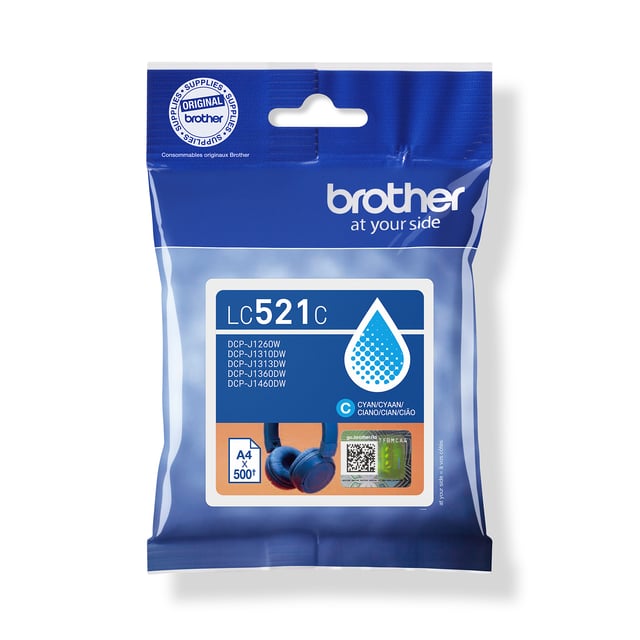 Inktcartridge Brother LC-521C blauw afbeelding