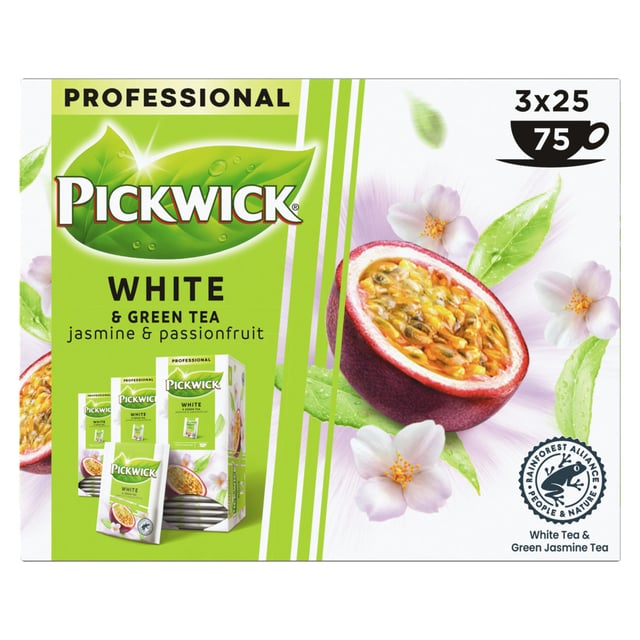 Thee Pickwick white & green jasmin & passionfruit 25x1.5gr afbeelding