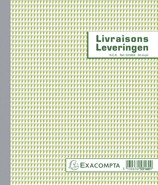 Kasboek Exacompta Manifold leveringen dupli 50vel NL FR afbeelding