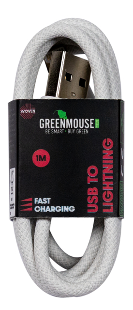 Kabel Green Mouse USB-A to Lightning data Woven 1m — Foto 2 van 2
