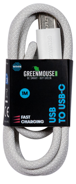 Kabel Green Mouse USB-A to USB-C data Woven 1m — Foto 2 van 2