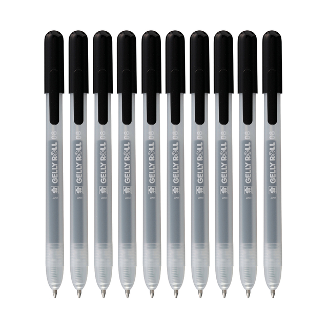 Gelschrijver Sakura Gelly Roll Classic 08 klikfunctie zwart 10 stuks