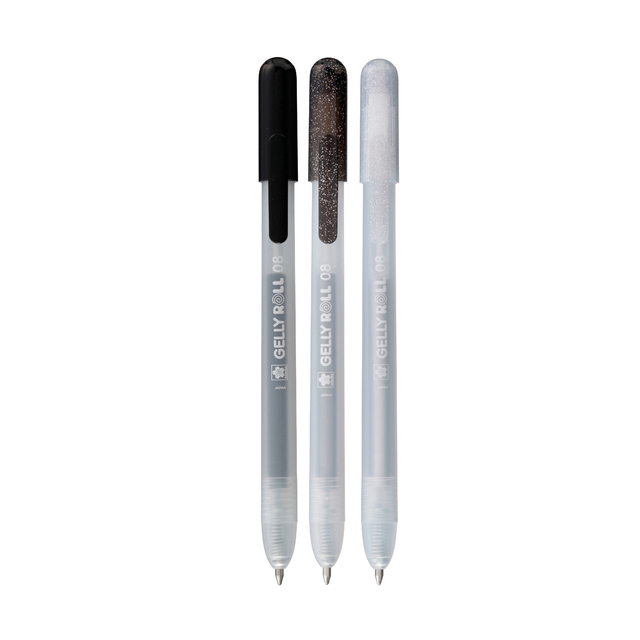 Gelschrijver Sakura Gelly Roll Special 08 klikfunctie setà 3 kleuren zilver afbeelding
