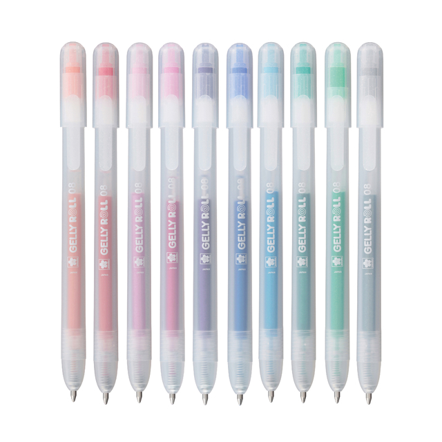 Gelschrijver Sakura Gelly Roll Stardust 08 klikfunctie setà 10 kleuren