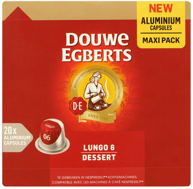 Koffiecups Douwe Egberts Lungo dessert 20 stuks afbeelding