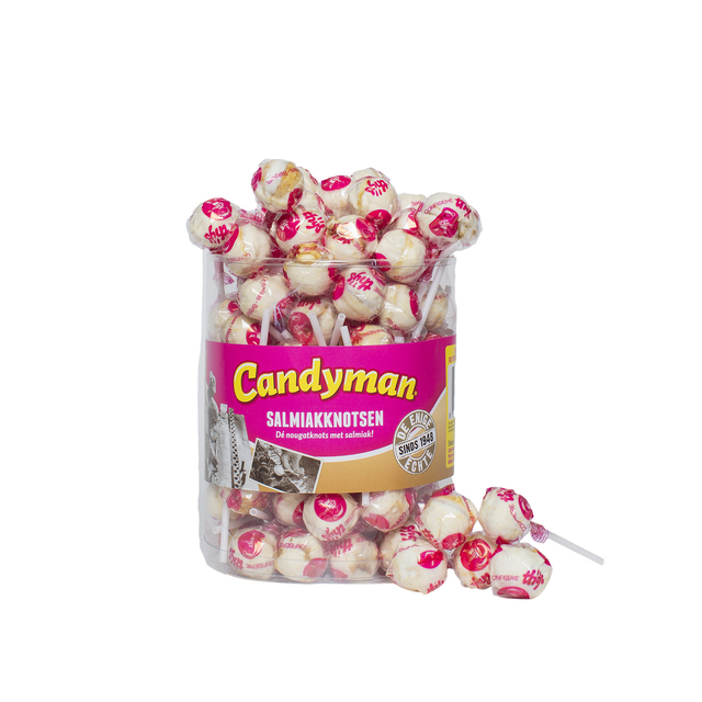 Lolly Candyman Salmiakknotsen 60 stuks afbeelding