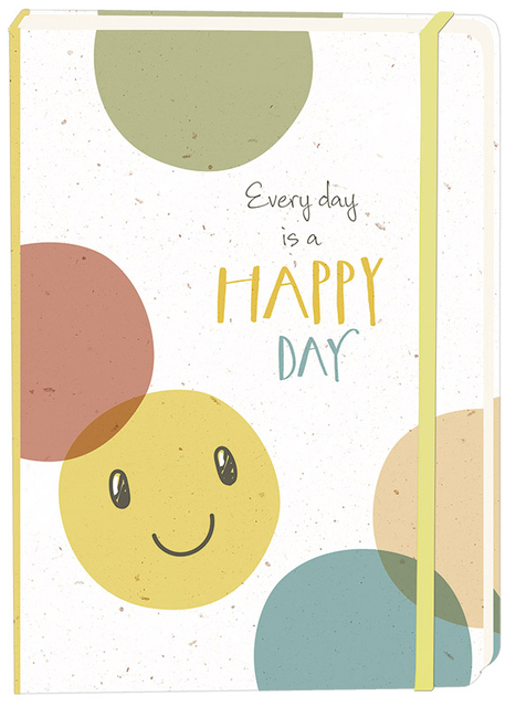 Notitieboek Smiley Happy Day A5 lijn 92 pagina's softcover